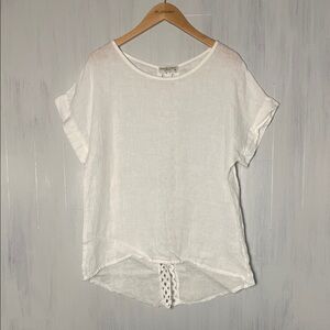 Terzo Millennio Whie Linen Blouse Size M‎